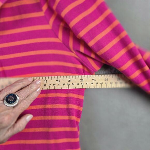 Twiggy London Pink Orange Striped Moto Jacket 3X Deep Pockets Asymmetric Zipper - Picture 7 of 16